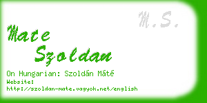 mate szoldan business card